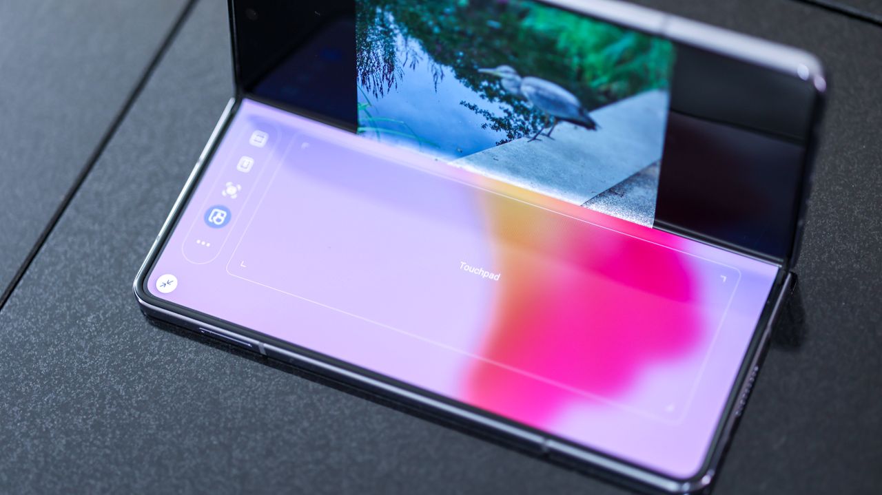 A photo of the Samsung Galaxy Z Fold 5 foldable smartphone