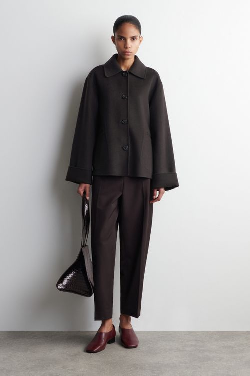 Square-Toe Leather Heeled Shoes