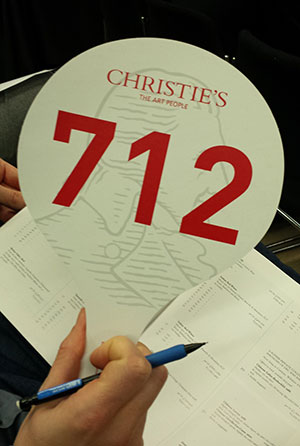 DWWA 2015 auction, WaterAid, Christie's paddle