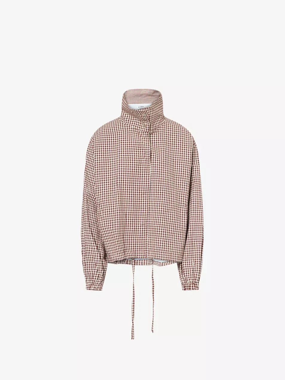 Gingham-Print Cotton Jacket - Xs