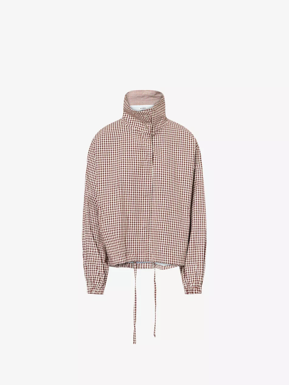 Gingham-Print Cotton Jacket - Xs