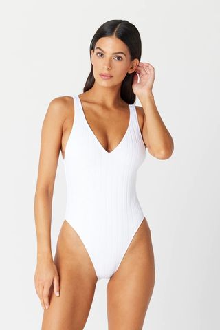 white one piece swimsuit