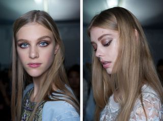 Pat McGrath gave a subtle make up look and hair done by Guido Palau and his team