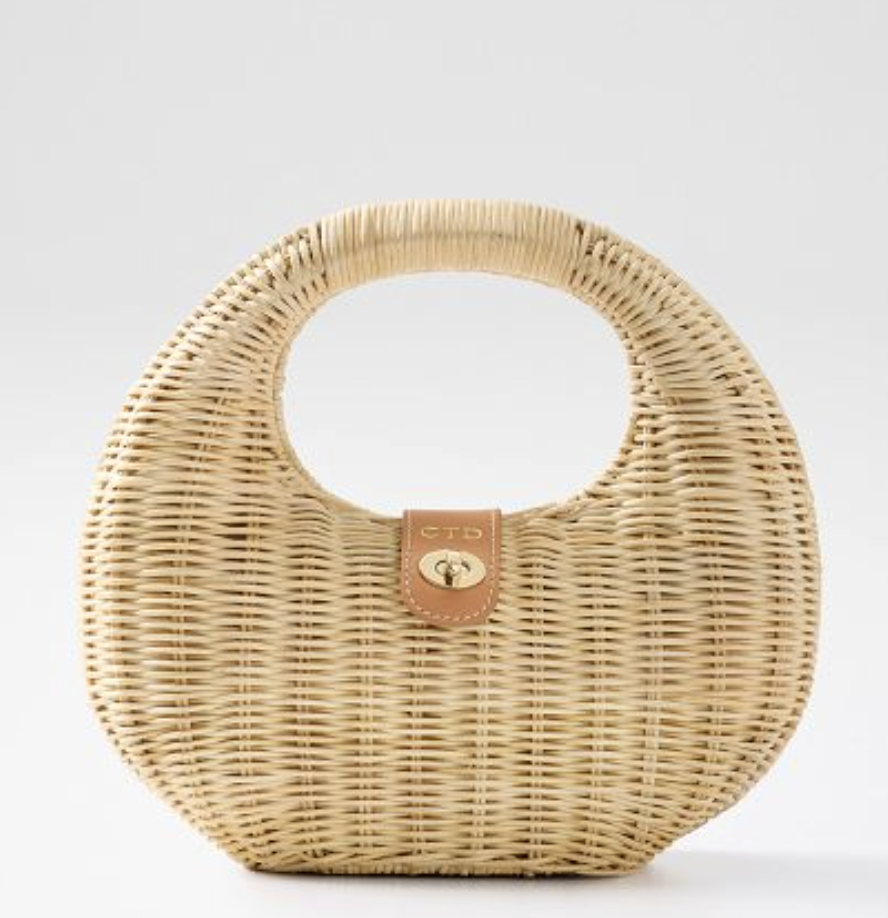 Mark and Graham, Marlowe Wicker and Leather Handbag