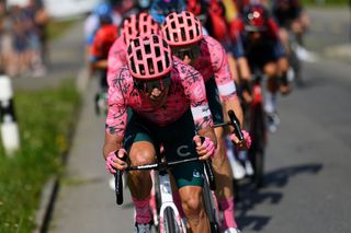 BRUNNEN SWITZERLAND JUNE 15 Rigoberto Uran Uran of Colombia and Team EF Education Easypost competes leading the peloton during the 85th Tour de Suisse 2022 Stage 4 a 1908km stage from Grenchen to Brunnen ourdesuisse2022 WorldTour on June 15 2022 in Brunnen Switzerland Photo by Tim de WaeleGetty Images