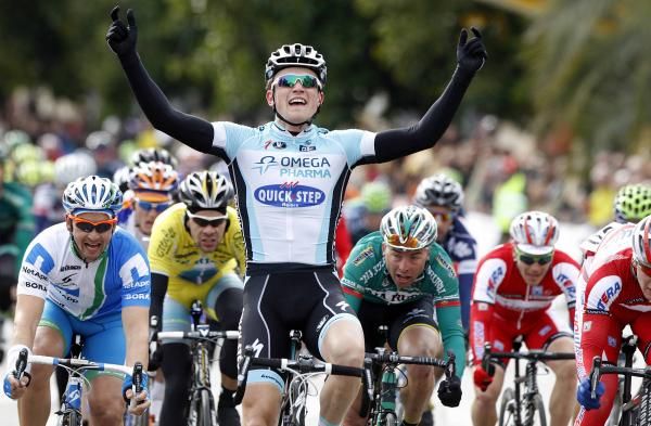 Andy Fenn (Omega Pharma-Quick Step) takes a resounding win in Palma.