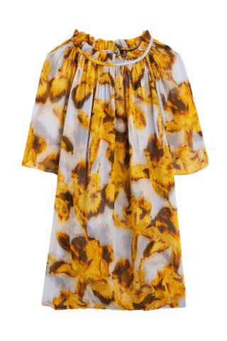 J.Crew Crinkle Chiffon Smocked Top in Saffron Floral