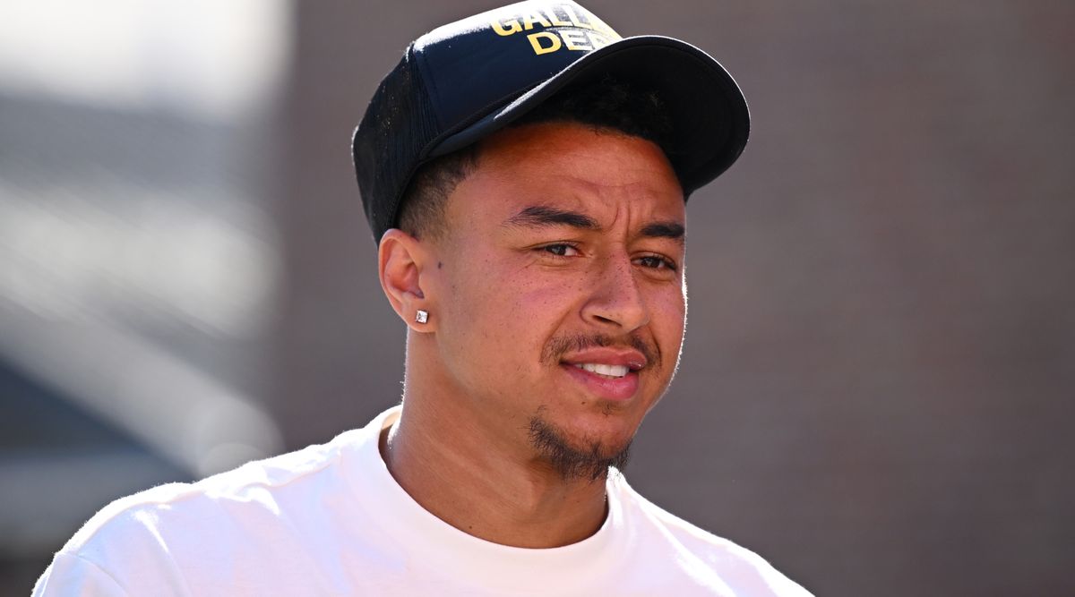 NOTTINGHAM, ENGLAND - MAY 20: Jesse Lingard of Nottingham Forest arrives at the stadium prior to the Premier League match between Nottingham Forest and Arsenal FC at City Ground on May 20, 2023 in Nottingham, England. (Photo by Clive Mason/Getty Images)