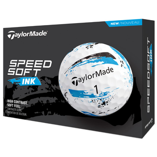 The TaylorMade SpeedSoft Ink Golf Ball on a white background