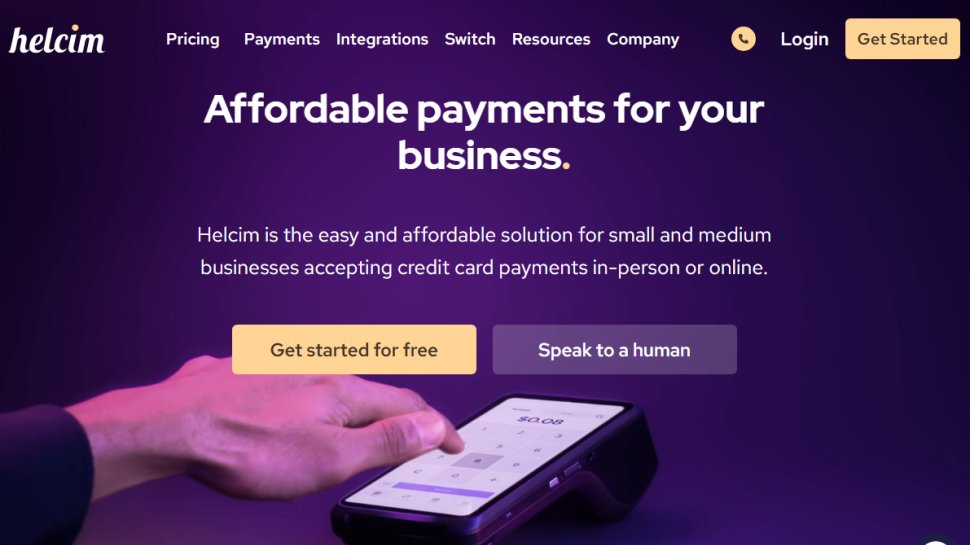 Website screenshot of Helcim (February, 2026)