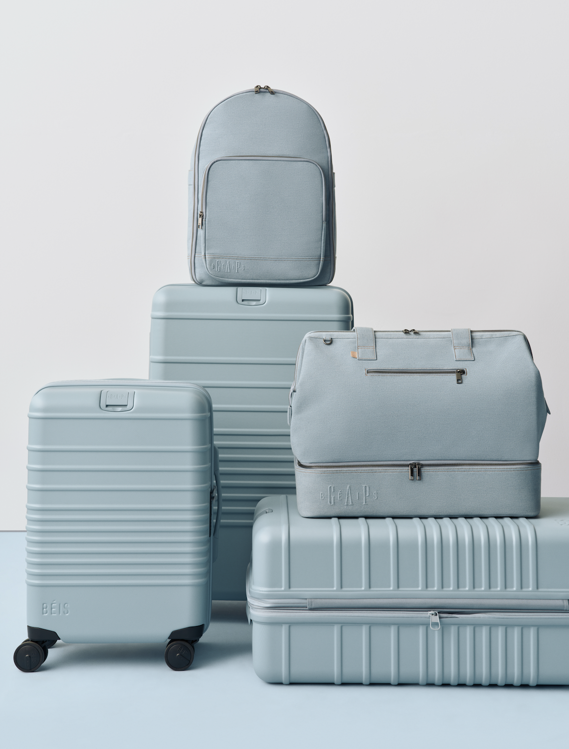 The BÉIS x Gap collab includes multiple suitcases and airport-proof bags