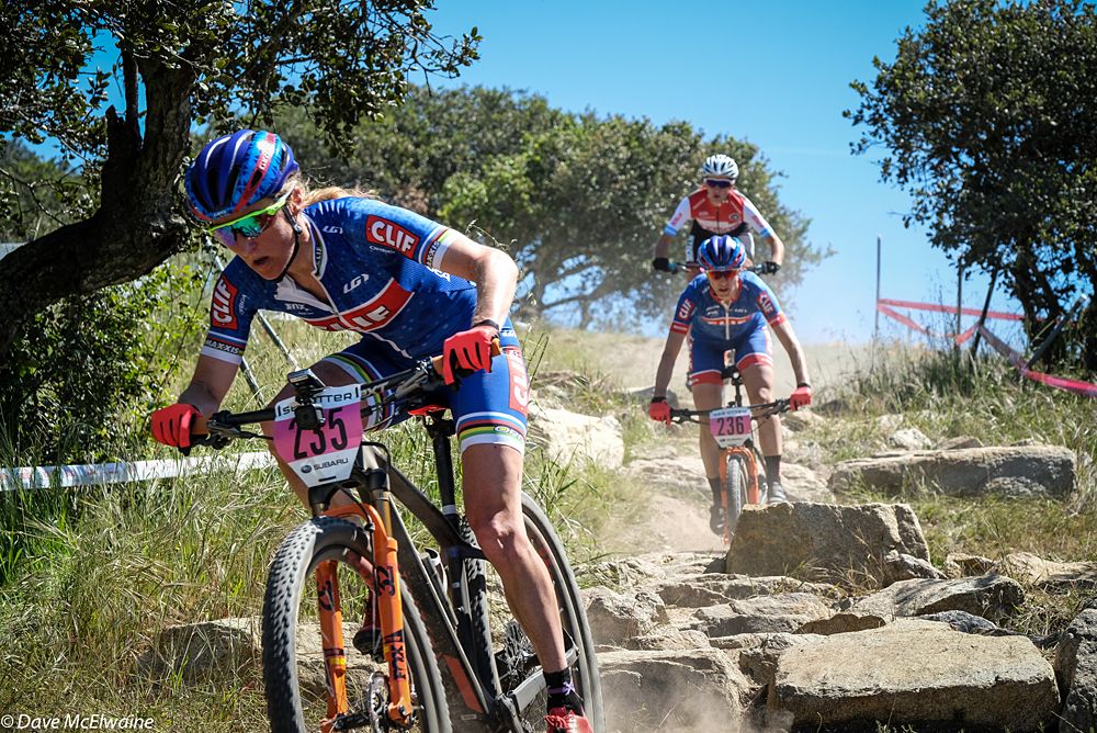 Former World Champion Catharine Pendrel found herself chasing the last couple laps