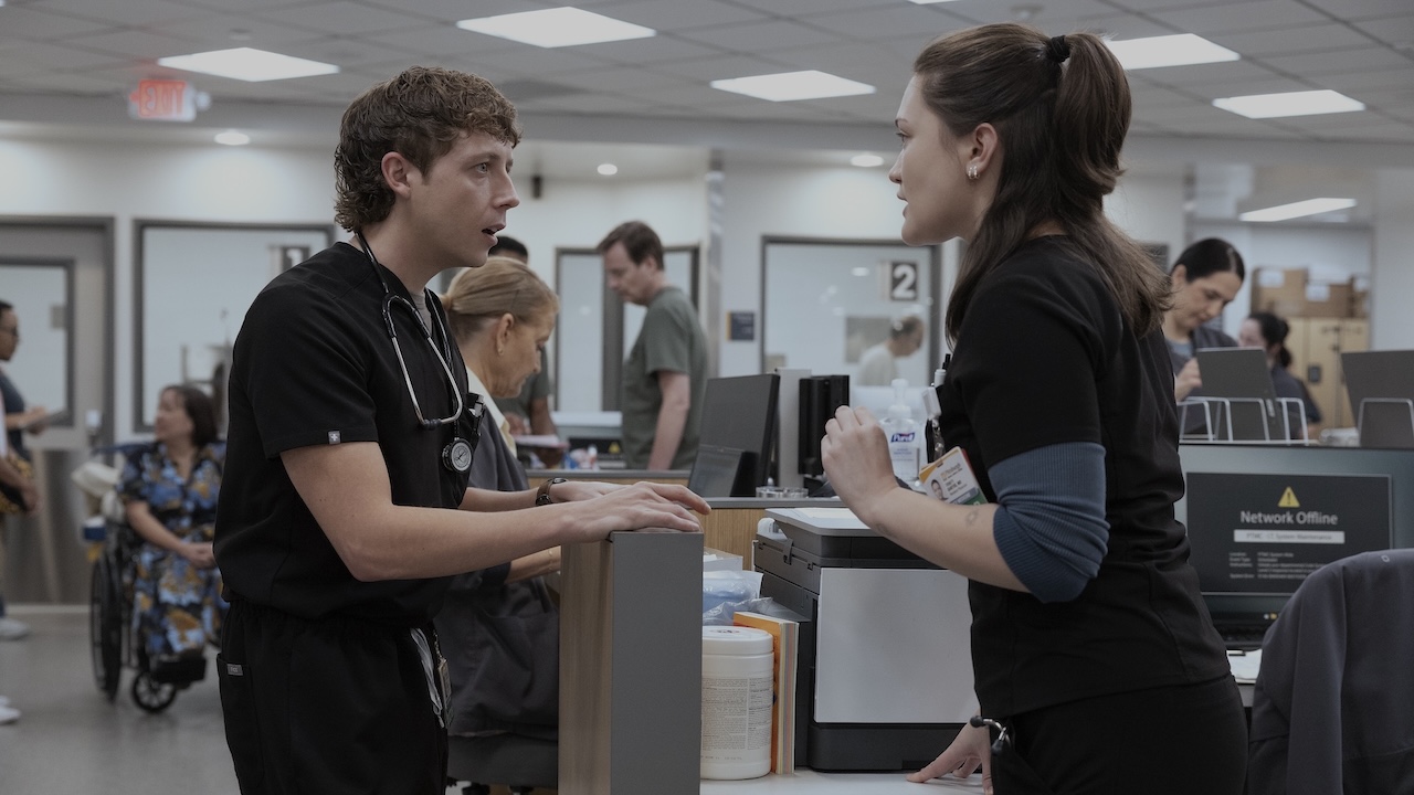 Whitaker telling Santos he's moving out in The Pitt Season 2x12