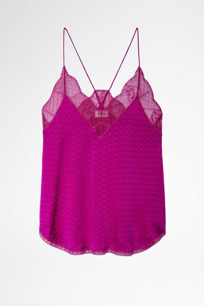 Zadig & Voltaire Christy Lace Trim Silk Camisole