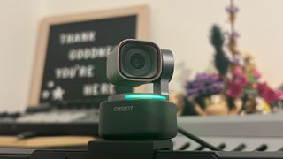 The Obsbot Tiny 3 webcam with accessories.