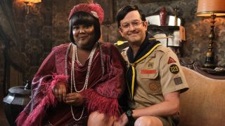 (L-R): Danielle Pinnock as Alberta and Richie Moriarty as Pete smiling for the camera.