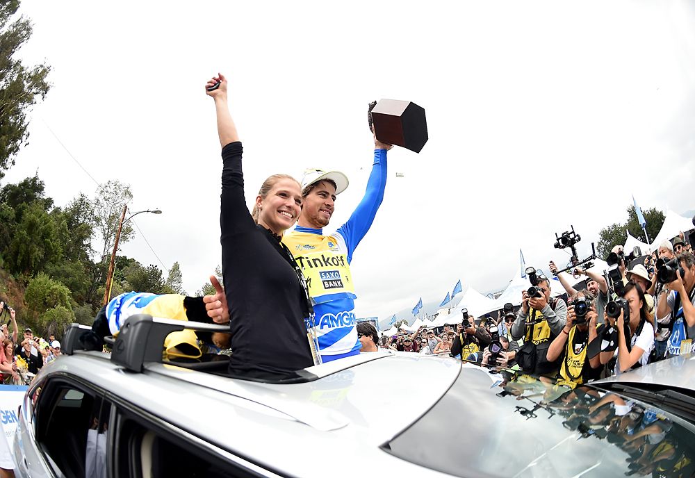 Peter Sagan (Tinkoff-Saxo) does a victory lap