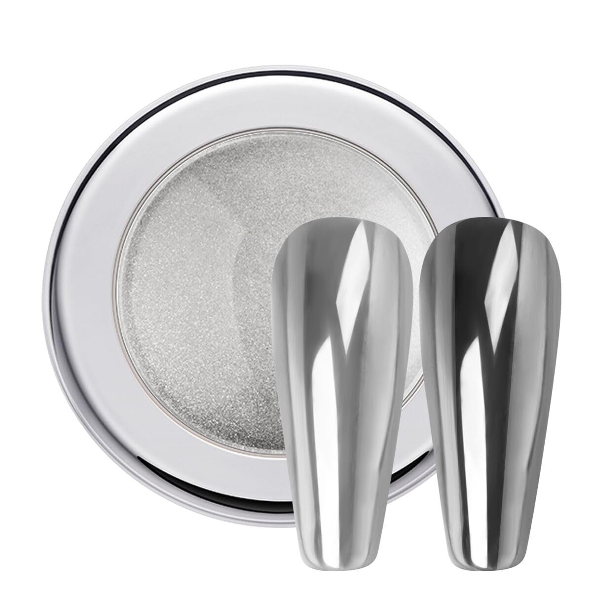 PrettyDiva Silver Chrome Manicure Pigments