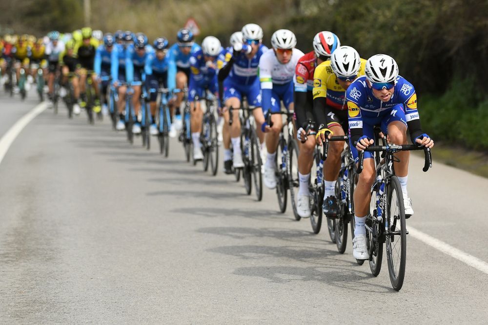 Alvaro Hodeg tucked into the Quick-Step train at Volta a Catalunya