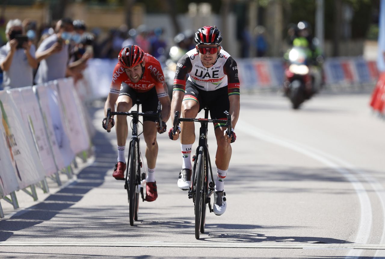 Challenge Mallorca 2021 - Trofeo Calvia - Peguera - Palmanova 168,5 km - 13-05-2021 - Ryan Gibbons (RSA - UAE Team Emirates) - Anthony Delaplace (FRA - Team Arkea - Samsic) - photo Luis Angel Gomez/BettiniPhoto&Acirc;&copy;2021