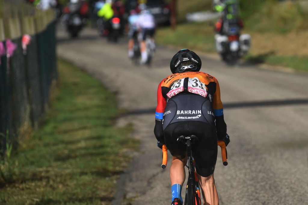 TORTORETO ITALY OCTOBER 13 Pello Bilbao of Spain and Team Bahrain Mclaren Breakaway during the 103rd Giro dItalia 2020 Stage 10 a 177km stage from Lanciano to Tortoreto girodiitalia Giro on October 13 2020 in Tortoreto Italy Photo by Tim de WaeleGetty Images