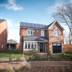 solar panels on roof of detached house