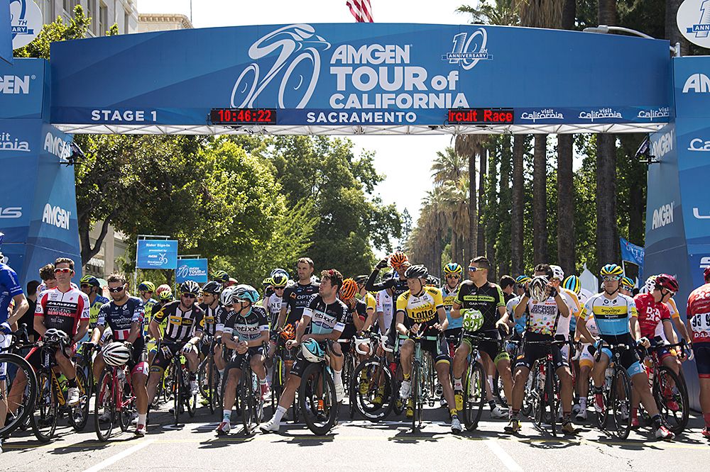 The start of stage 1 at the Tour of California