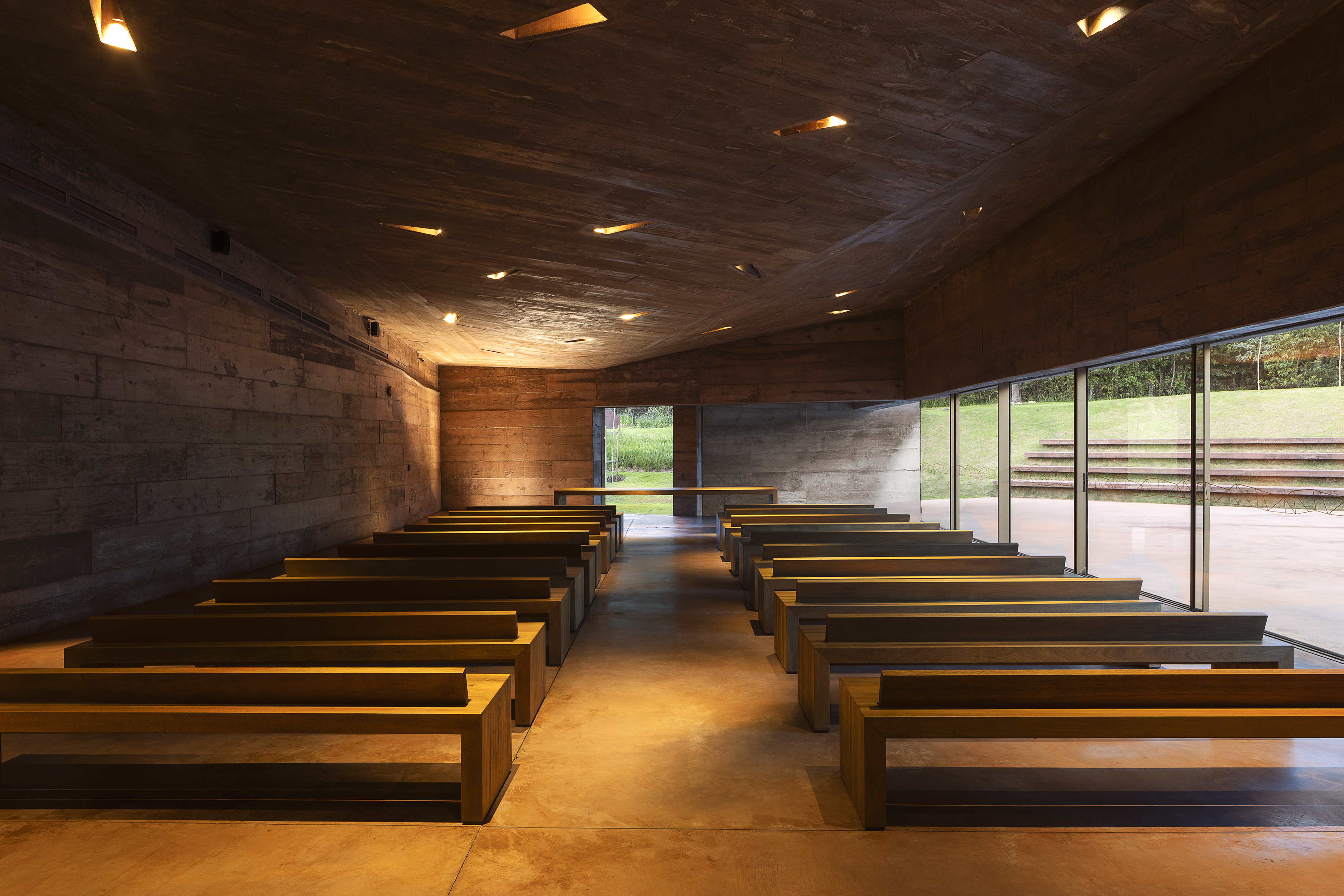 Brumadinho memorial, an abstract concrete building in the Brazilian countryside