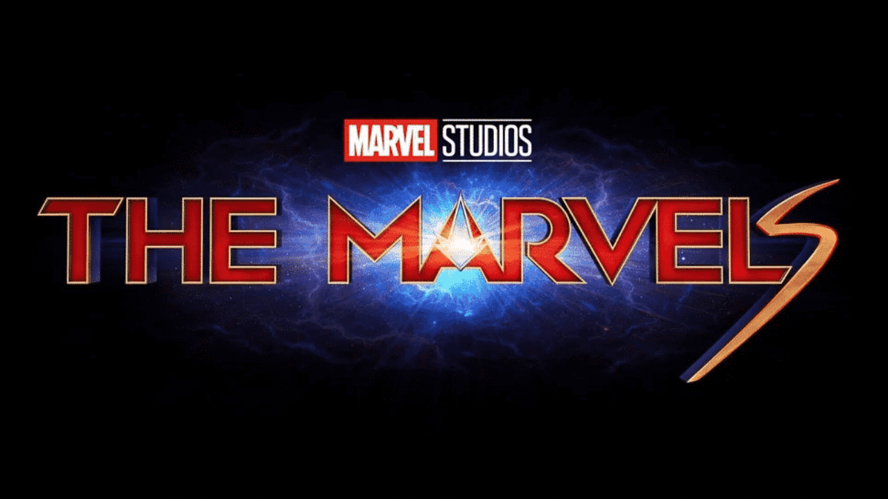 Et skærmbillede af det officielle logo for The Marvels-filmen