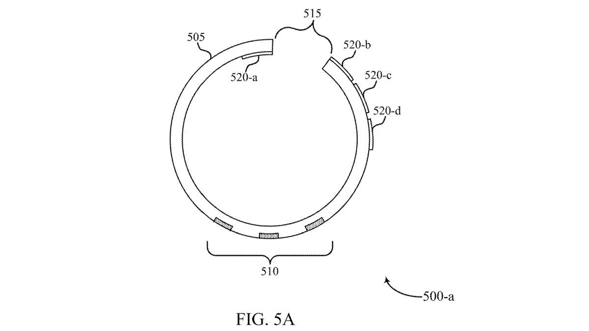 An Oura Ring patent showing a "deformable" ring that starts out flat before being molded into a ring shape, allowing it to fit any ring size.