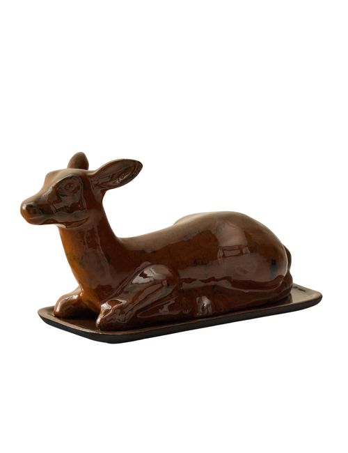 Theron Metal Deer Butter Dish