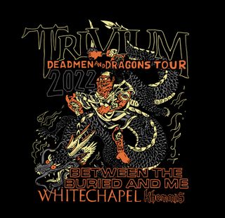The poster for Trivium's forthcoming, 2022 Deadmen & Dragons tour
