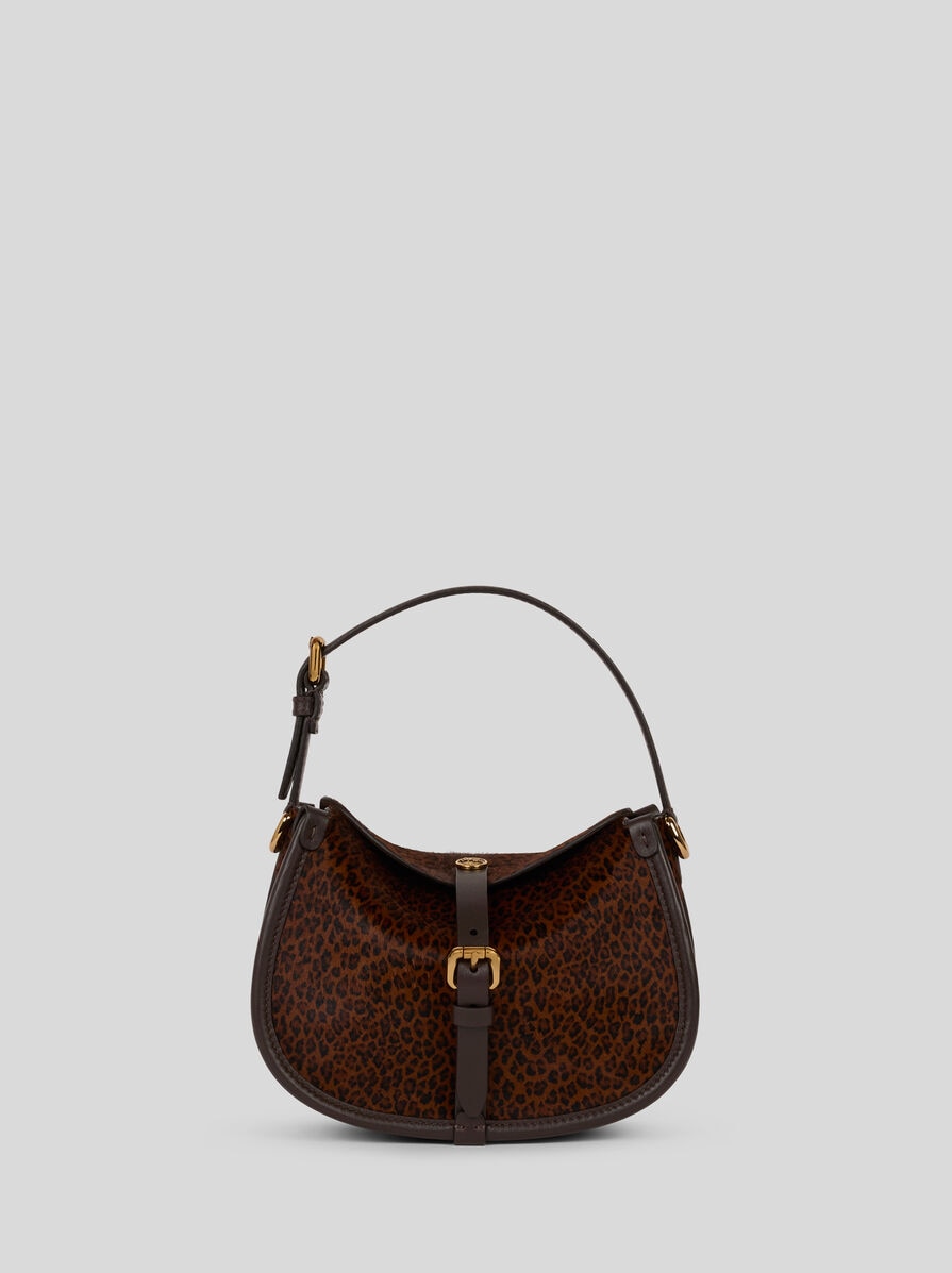 Small Leather Pony Bag With Animal Print