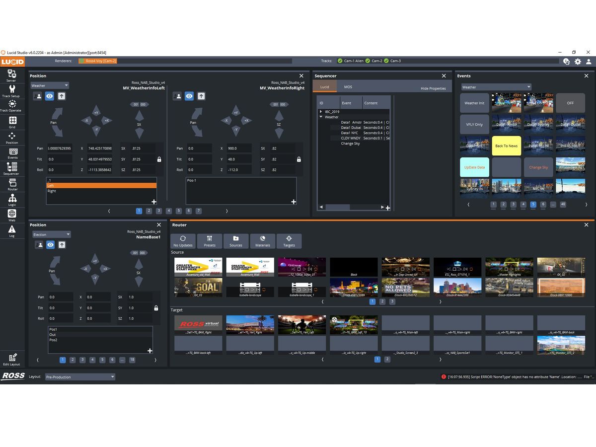Ross Video Ross Lucid Studio Virtual Solutions Control Center