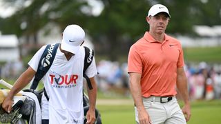 Rory McIlroy and his caddie at the Tour Championship