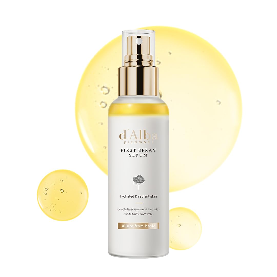D&#039;alba Piedmont Italian White Truffle First Spray Serum, Vegan Skin Care, Light-Weight Face Moisturizer, Glow Serum for Radiant Skin, Non Comedogenic, All in One Mist, Korean Skin Care (3.38 Fl Oz.)