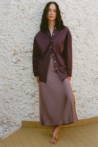 Oversize Shirt With Back Pleats