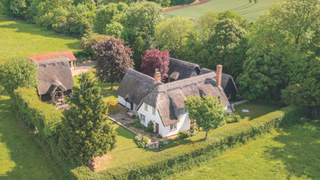 Thatched property in rural fields