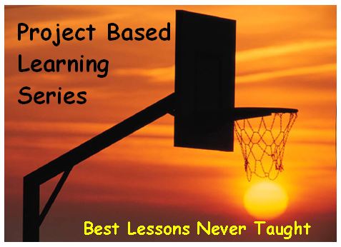Basketball hoop at sunset