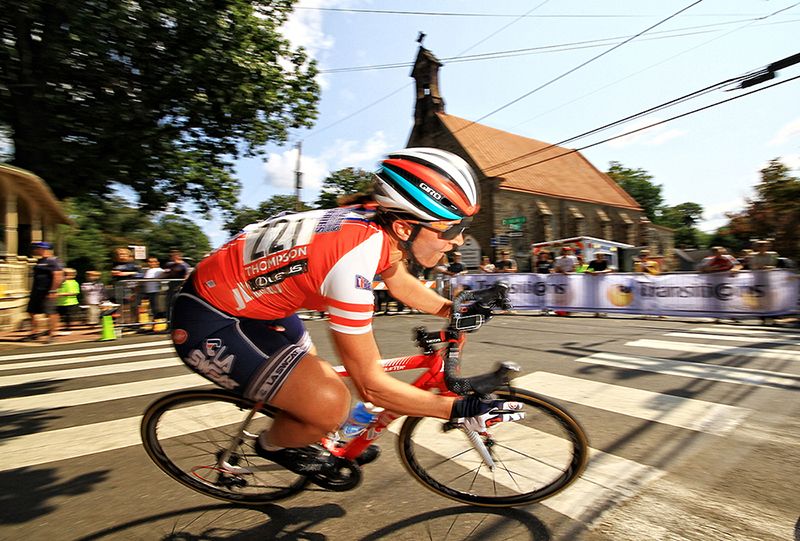 Texan Tiffany Pezzulo (LA Sweat) hits her stride and takes the corner.