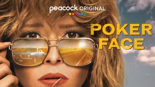 Poker Face on Peacock ad with Natasha Lyonne wearing sunglasses
