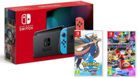 Nintendo Switch Neon Console&nbsp; (Improved Battery) with Pokemon Sword and Mario Kart 8 Deluxe £299.99&nbsp;(save £60)
