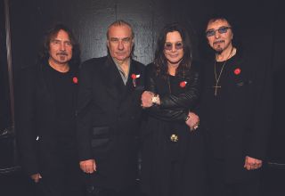 Black Sabbath at their 2011 reunion announcement. Bill Ward would depart soon after