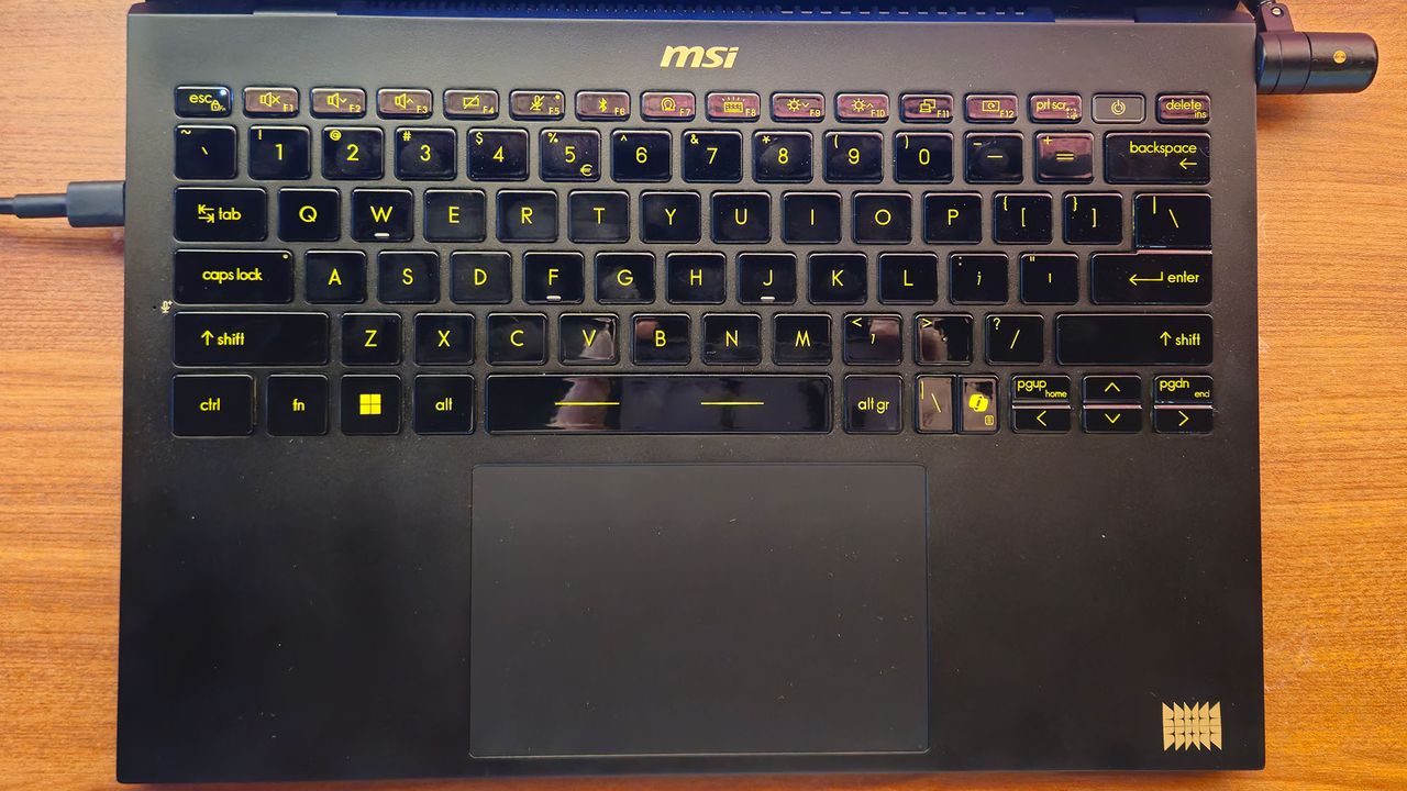 The MSI Prestige 13+ AI Ukiyo-e Edition laptop on display at Computex 2025