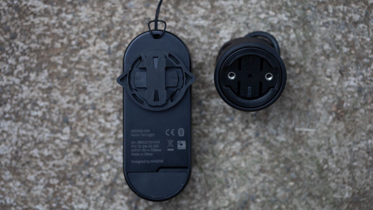 Magicshine Seemee 508 radar tail light mount converted to work with a Garmin mount