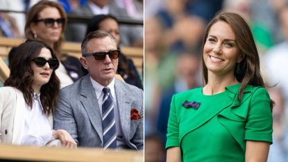 Daniel Craig and Rachel Weisz's surprising exchange with Kate Middleton explained. Seen here are all three on the last day of Wimbledon 2023