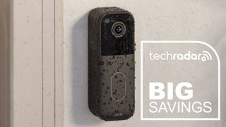 Blink video doorbell with raindrops