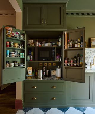 devol kitchen green kitchen cabinets with built in pantry cupboard
