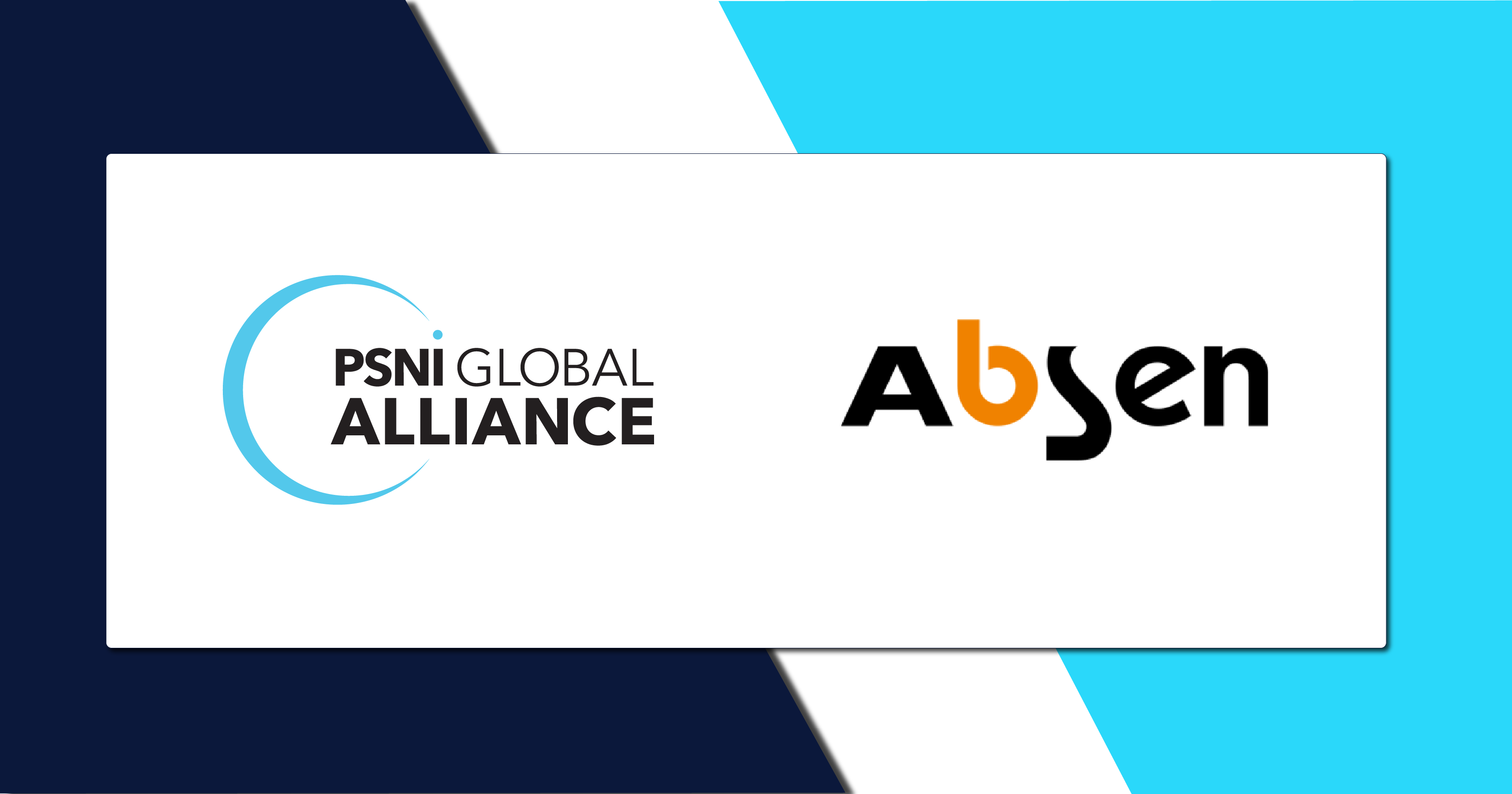 The PSNI Global Alliance and Absen logos after their partnership was announced.