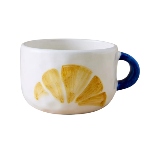 Anthropologie, Anna + Nina Croissant Cappuccino Mug